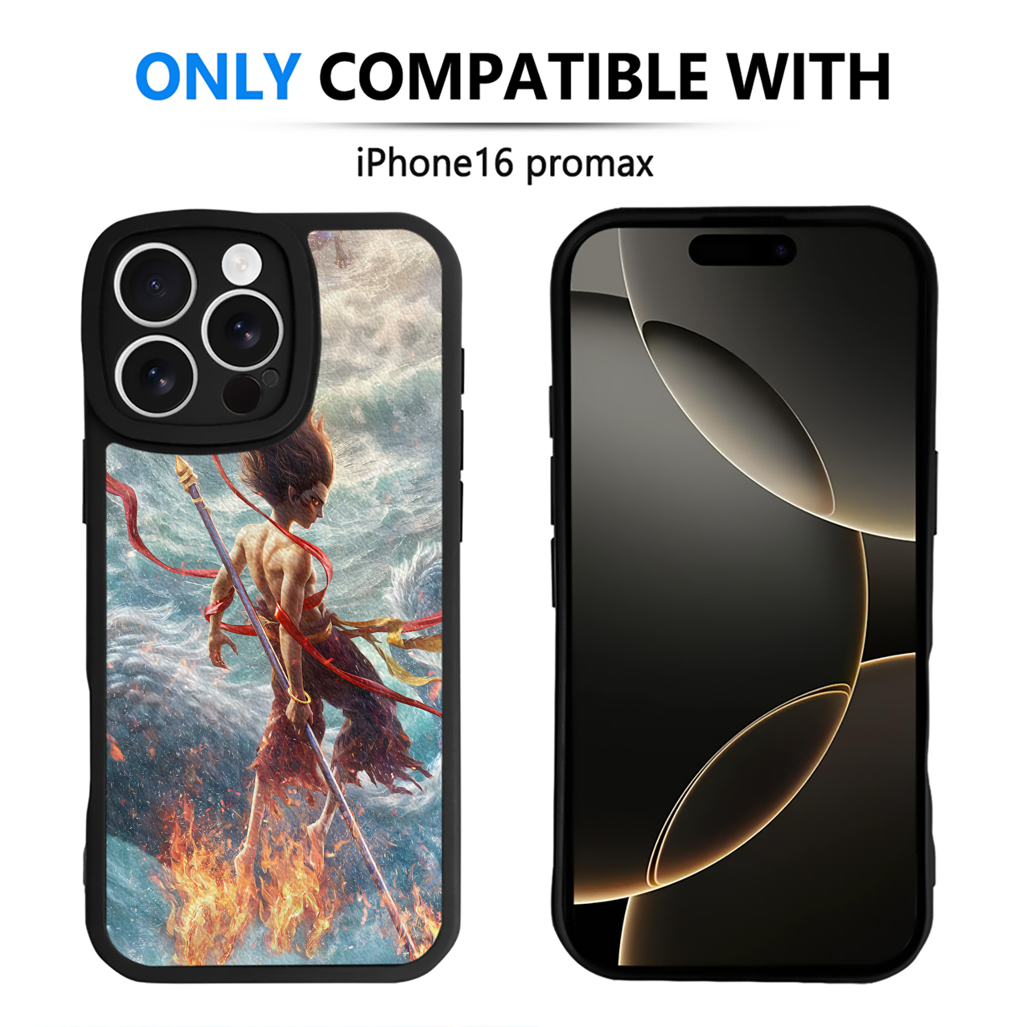 （画像用） Ne Zha 2 ナタ 魔童の大暴れ 【iPhone 16シリーズ対応】シリコンスマホケース（レザー調） 材質：シリコン